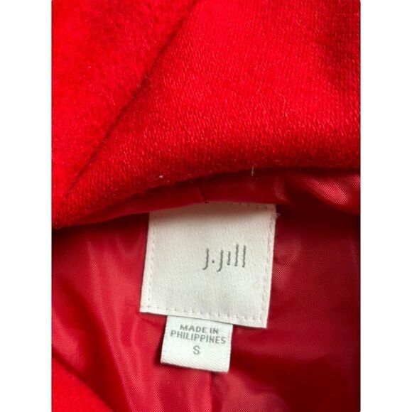 J. Jill Women's Red Wool Blend Hooded Coat Size S - Picture 5 of 9